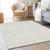 9' X 12' Ivory And Beige Geometric Washable Indoor Outdoor Area Rug