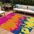 10' X 14' Pink Orange And Blue Abstract Washable Indoor Outdoor Area Rug
