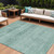 10' X 14' Aqua And Teal Blue Medallion Washable Indoor Outdoor Area Rug