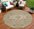 8' Taupe Copper And Beige Round Medallion Washable Indoor Outdoor Area Rug
