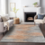 9' X 12' Salmon Gray And Charcoal Abstract Washable Indoor Outdoor Area Rug