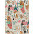10' X 14' Ivory Blush And Teal Blue Abstract Washable Indoor Outdoor Area Rug