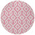 8' Blush And Ivory Round Geometric Washable Indoor Outdoor Area Rug