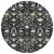 8' Black Ivory And Gray Round Oriental Washable Indoor Outdoor Area Rug