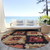 8' Rust And Charcoal Round Aztec Washable Indoor Outdoor Area Rug