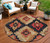 8' Rust And Charcoal Round Aztec Washable Indoor Outdoor Area Rug