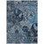 10' X 14' Blue and Dark Blue Floral Washable Non Skid Indoor Outdoor Area Rug