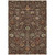 9' X 12' Chocolate Tan And Green Floral Washable Indoor Outdoor Area Rug