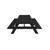 Black Solid Wood Dining Set with Two Benches With Umbrella Hole
