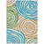 8' X 10' White Orange And Teal Blue Abstract Washable Indoor Outdoor Area Rug