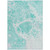 9' X 12' Aqua Teal Blue And Ivory Nautical Washable Indoor Outdoor Area Rug