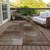 9' X 12' Brown And Ivory Abstract Washable Indoor Outdoor Area Rug