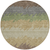 8' Chocolate Gray And Green Round Striped Washable Indoor Outdoor Area Rug