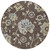 8' Chocolate Sky Blue And Artichoke Green Round Floral Washable Indoor Outdoor Area Rug