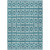 9' X 12' Teal Blue And Ivory Geometric Washable Indoor Outdoor Area Rug - Teal Blue, Ivory