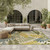 9' X 12' Green Yellow Blue Ivory And Dark Green Palm Leaf Indoor Outdoor Area Rug
