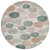 8' Salmon Green And Peach Round Geometric Washable Indoor Outdoor Area Rug