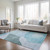 10' X 14' Teal Blue Artichoke Green And Blue Abstract Washable Indoor Outdoor Area Rug