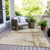 8' X 10' Ivory And Beige Striped Washable Indoor Outdoor Area Rug - Ivory, Beige
