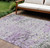 9' X 12' Lavender And Ivory Abstract Washable Indoor Outdoor Area Rug - Lavender, Ivory