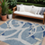 8' X 10' Gray Abstract Washable Indoor Outdoor Area Rug