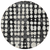 8' Black And Ivory Round Abstract Washable Indoor Outdoor Area Rug