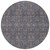 8' Navy Blue Beige And Taupe Round Floral Washable Indoor Outdoor Area Rug