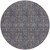8' Navy Blue Beige And Taupe Round Floral Washable Indoor Outdoor Area Rug