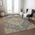 8' X 10' Charcoal Gray And Brown Oriental Washable Indoor Outdoor Area Rug