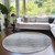 8' Gray And Charcoal Round Abstract Washable Indoor Outdoor Area Rug