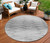8' Gray And Charcoal Round Abstract Washable Indoor Outdoor Area Rug