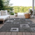 10' X 14' Black And Gray Geometric Washable Indoor Outdoor Area Rug - 880016624960