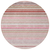 8' Pink Blush And Burgundy Round Striped Washable Indoor Outdoor Area Rug