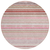 8' Pink Blush And Burgundy Round Striped Washable Indoor Outdoor Area Rug