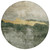 8' Fern Green Gold And Gray Round Abstract Washable Indoor Outdoor Area Rug