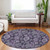 8' Eggplant Purple And Lavender Round Damask Washable Indoor Outdoor Area Rug