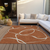 8' X 10' Copper And Ivory Abstract Washable Indoor Outdoor Area Rug