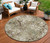 8' Beige Taupe And Brown Round Floral Washable Indoor Outdoor Area Rug - Beige, Taupe, Brown
