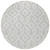 8' Silver And Ivory Round Geometric Washable Indoor Outdoor Area Rug - 608219306915