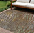 10' X 14' Copper Gold And Brown Abstract Washable Indoor Outdoor Area Rug