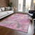 8' X 10' Pink And Gray Floral Washable Indoor Outdoor Area Rug