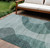 10' X 14' Green And Sage Abstract Washable Indoor Outdoor Area Rug - Green, Sage