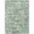 8' X 10' Teal Blue Linen And Pale Aqua Abstract Washable Indoor Outdoor Area Rug