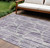 10' X 14' Purple Ivory And Lavender Abstract Washable Indoor Outdoor Area Rug
