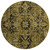 8' Coffee And Gray Round Oriental Washable Indoor Outdoor Area Rug