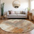 8' Copper Ivory And Brown Round Abstract Washable Indoor Outdoor Area Rug