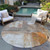 8' Copper Ivory And Brown Round Abstract Washable Indoor Outdoor Area Rug