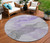8' Lavender And Gray Round Abstract Washable Indoor Outdoor Area Rug - Lavender, Gray