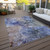 8' X 10' Navy Blue And Beige Abstract Washable Indoor Outdoor Area Rug