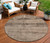 8' Brown And Taupe Round Medallion Washable Indoor Outdoor Area Rug